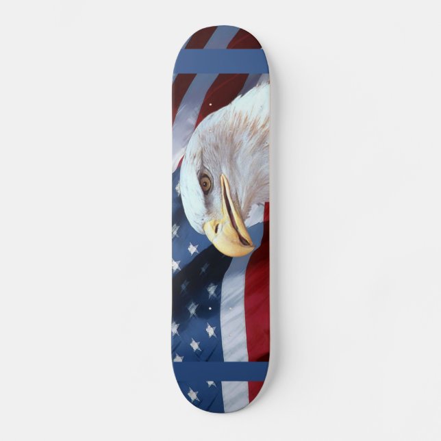 Amerikanische Flagge und Bald-Adler Skateboard (Vorderseite)
