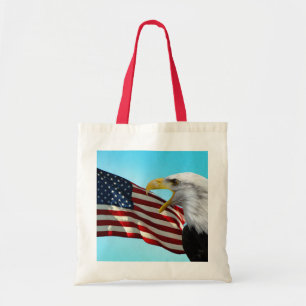 Amerikanische Flagge und Bald-Adler-Tote-Beutel Tragetasche