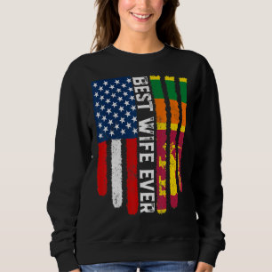 Amerikanische Flagge und beste Ehefrau je Fami in Sweatshirt