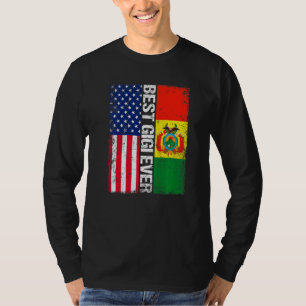 Amerikanische Flagge und Bolivien Flag Beste Gigi- T-Shirt