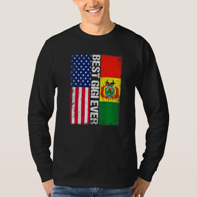 Amerikanische Flagge und Bolivien Flag Beste Gigi- T-Shirt (Vorderseite)