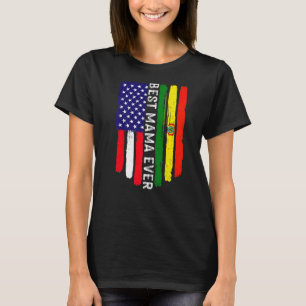 Amerikanische Flagge und Bolivien Flag Beste Mama- T-Shirt