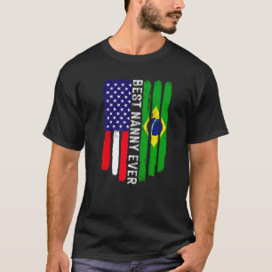 Amerikanische Flagge und Brasilianische Flagge Bes T-Shirt