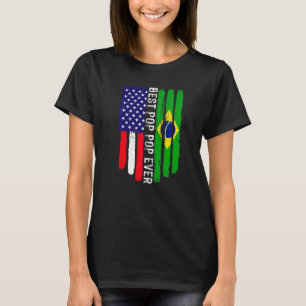 Amerikanische Flagge und Brasilien Flaggen Bester T-Shirt