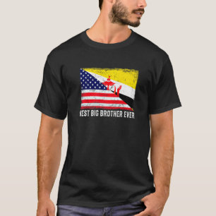 Amerikanische Flagge und Brunei Flag Bester großer T-Shirt
