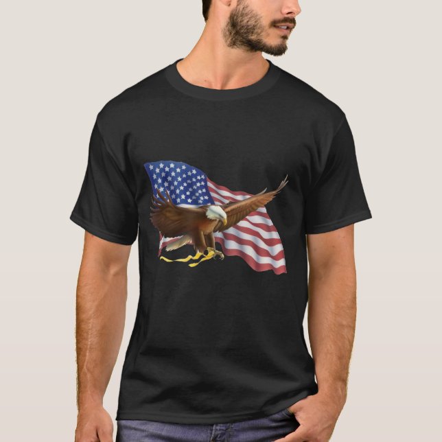 Amerikanische Flagge und Eagle T-Shirt (Vorderseite)