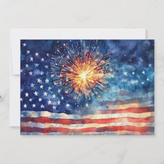 Amerikanische Flagge und Feuerwerk und das US-Treu Feiertagskarte