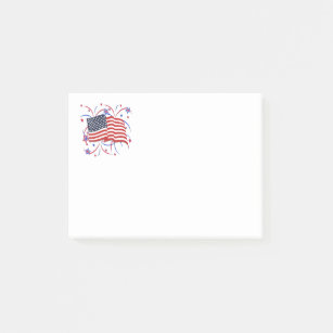 Amerikanische Flagge und Feuerwerke Post-it Klebezettel