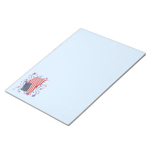 Amerikanische Flagge und Fireworks Notepad Notizblock