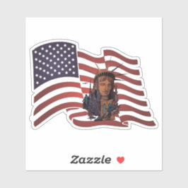 Amerikanische Flagge und Freiheitsstatue Aufkleber