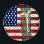 Amerikanische Flagge und Gelbe Schleife Dartscheibe<br><div class="desc">American Flag Bull's eye!!!!!</div>