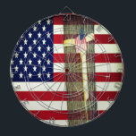 Amerikanische Flagge und Gelbe Schleife Dartscheibe<br><div class="desc">American Flag Bull's eye!!!!!</div>