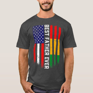 Amerikanische Flagge und Guinea Bester Vater T-Shirt