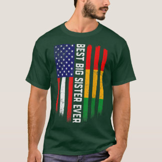 Amerikanische Flagge und Guinea Flag Beste Big Sis T-Shirt