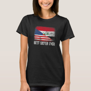 Amerikanische Flagge und Irakflagge Beste Schweste T-Shirt