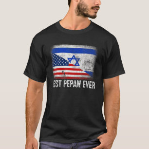 Amerikanische Flagge und Israel-Flagge Beste Pepaw T-Shirt