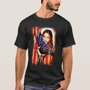 Amerikanische Flagge und Jesus Glaube Christlichen T-Shirt