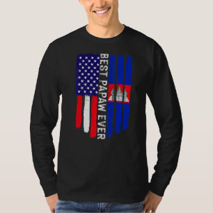 Amerikanische Flagge und Kambodscha Flag Bestes Pa T-Shirt