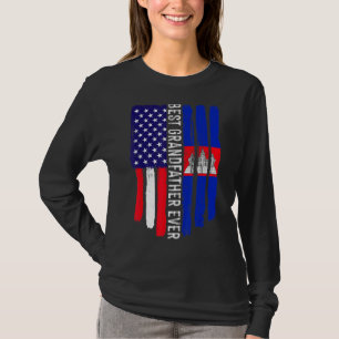 Amerikanische Flagge und Kambodscha-Flagge Bester  T-Shirt