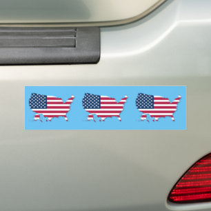 Amerikanische Flagge und Karte Autoaufkleber