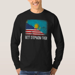 Amerikanische Flagge und Kasachstan Beste Stepama- T-Shirt