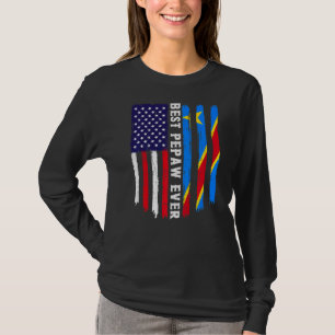 Amerikanische Flagge und Kongo-Flagge Beste Pepaw- T-Shirt