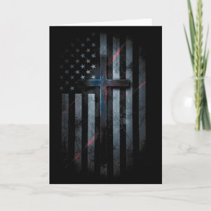 Amerikanische Flagge und Kreuz Glaube Familie Dom Karte