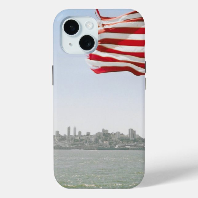 Amerikanische Flagge und Küstenlinie Case-Mate iPhone Hülle (Rückseite)