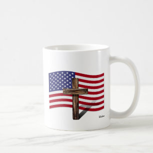 Amerikanische Flagge und raues Kreuz Tasse