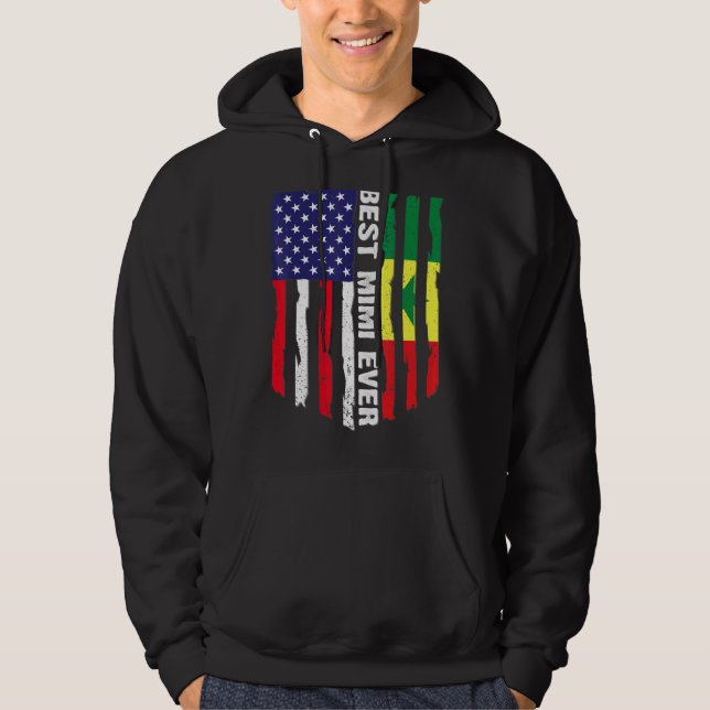 Amerikanische Flagge und Senegal-Flagge Beste Mimi Hoodie (Vorderseite)