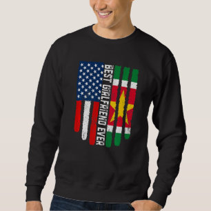 Amerikanische Flagge und Suriname-Flagge Beste Fre Sweatshirt