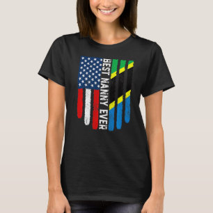 Amerikanische Flagge und Tansania Flag Beste Jungf T-Shirt