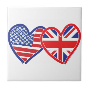Amerikanische Flagge Union Jack Flagge Herzen Fliese
