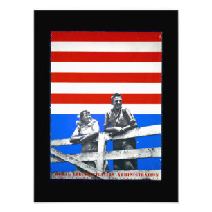 Amerikanische Flagge Unzugesicherte Vintage Fotos Fotodruck