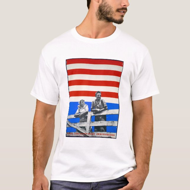 Amerikanische Flagge Unzugesicherte Vintage Fotos  T-Shirt (Vorderseite)
