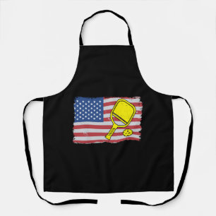 Amerikanische Flagge US 4. Juli Pickleball Funny Schürze