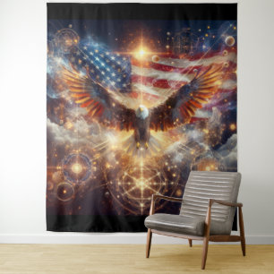 Amerikanische Flagge - US Flagge - Adler Wandteppich