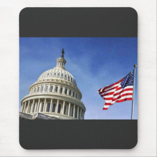 Amerikanische Flagge & US-Kapitol Patriotisches US Mousepad
