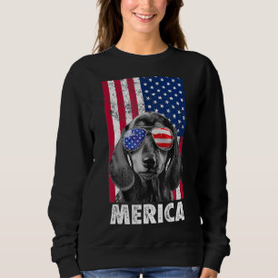 Amerikanische Flagge USA 4. Juli Dackel Dackel Wee Sweatshirt