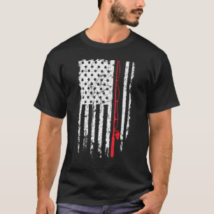 Amerikanische Flagge Usa Angelrute Lustige Angelru T-Shirt
