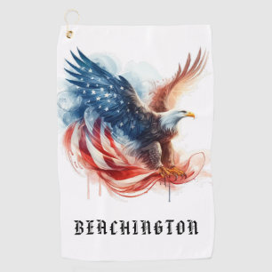 *~* Amerikanische Flagge USA AP16 - Bald EAGLE Gol Golfhandtuch