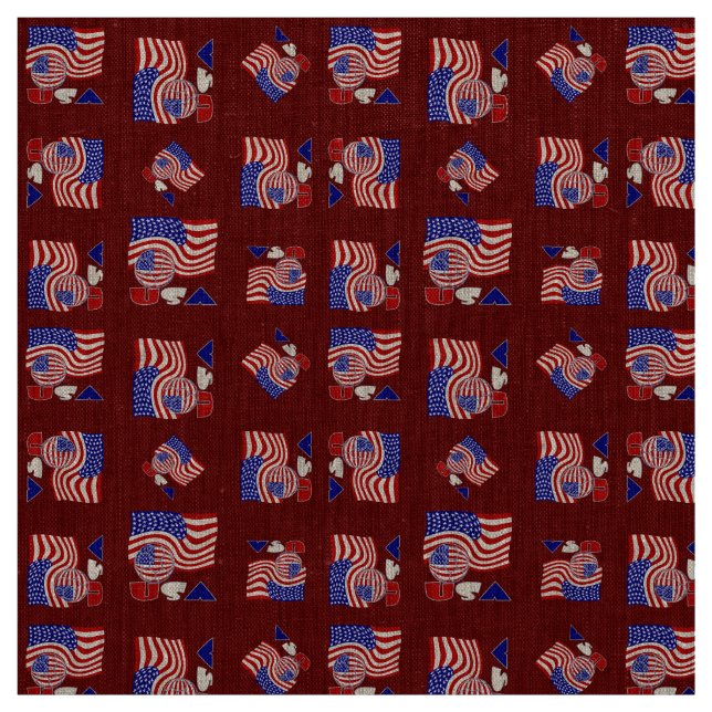 Amerikanische Flagge USA Fußball Ball Roter Hinter Stoff (Muster)