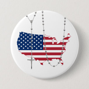 Amerikanische Flagge USA Holy Rosary Button