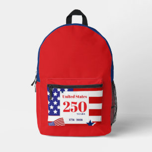 Amerikanische Flagge USA Patriotisch 250. Feier Bedruckter Rucksack