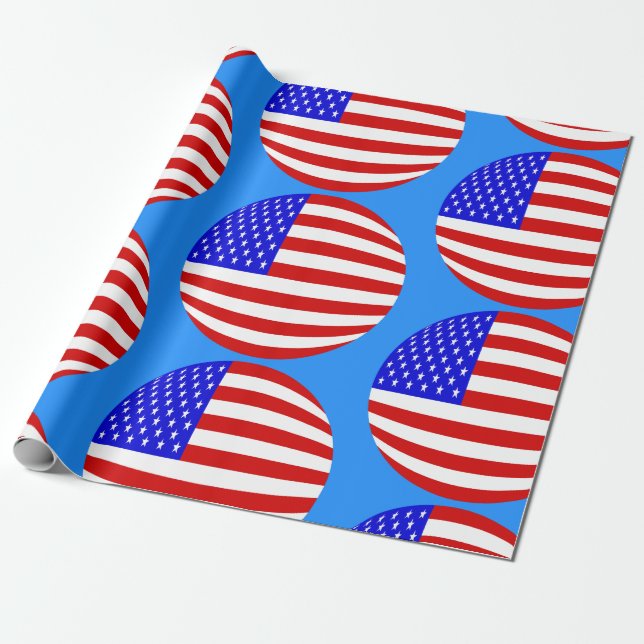 Amerikanische Flagge usa patriotische Stars Streif Geschenkpapier (Ungerollt)