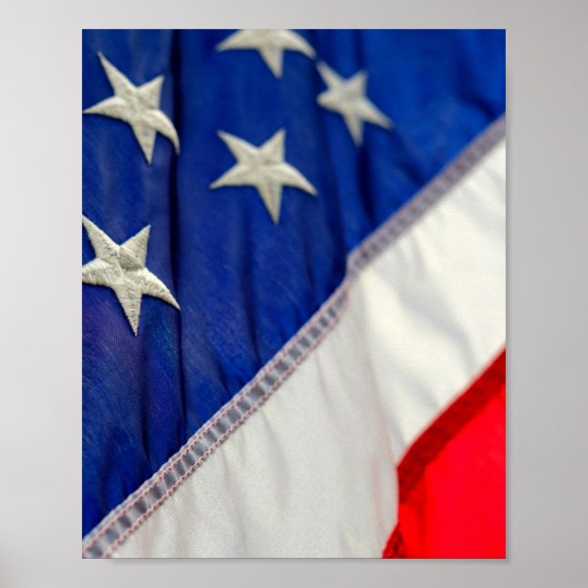 Amerikanische Flagge USA Red White Blue Poster (Vorne)