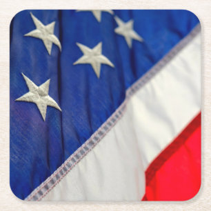 Amerikanische Flagge USA Red White Blue Rechteckiger Pappuntersetzer
