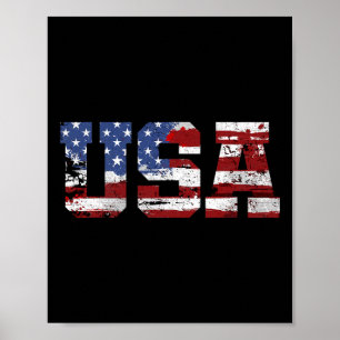 Amerikanische Flagge USA US 4. Poster