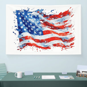 Amerikanische Flagge USA Wasserfarbe 4. Juli Banner