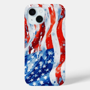 Amerikanische Flagge USA Wasserfarbe 4. Juli Case-Mate iPhone Hülle